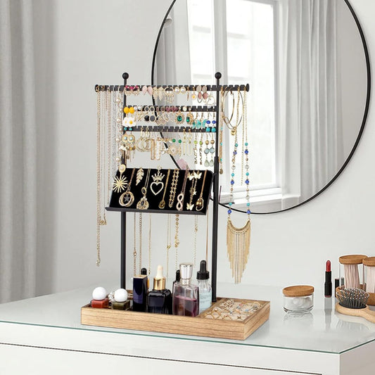 SOLIMINTR Double-Layer Jewelry Organizer