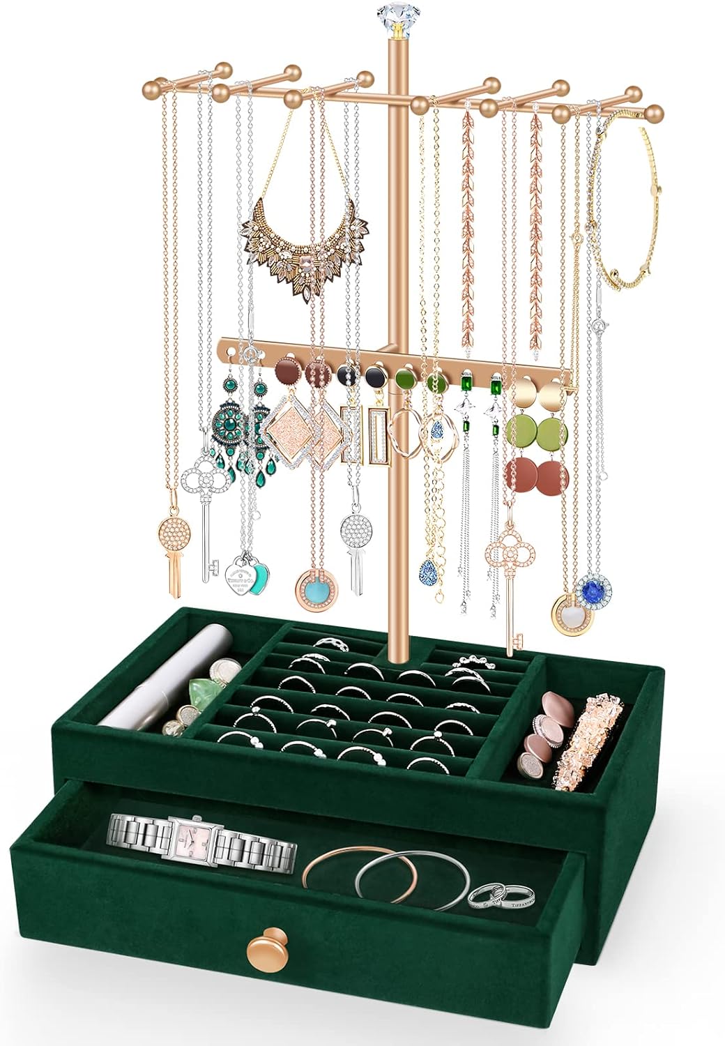 Jewelry Organizer with Drawer Storage Box