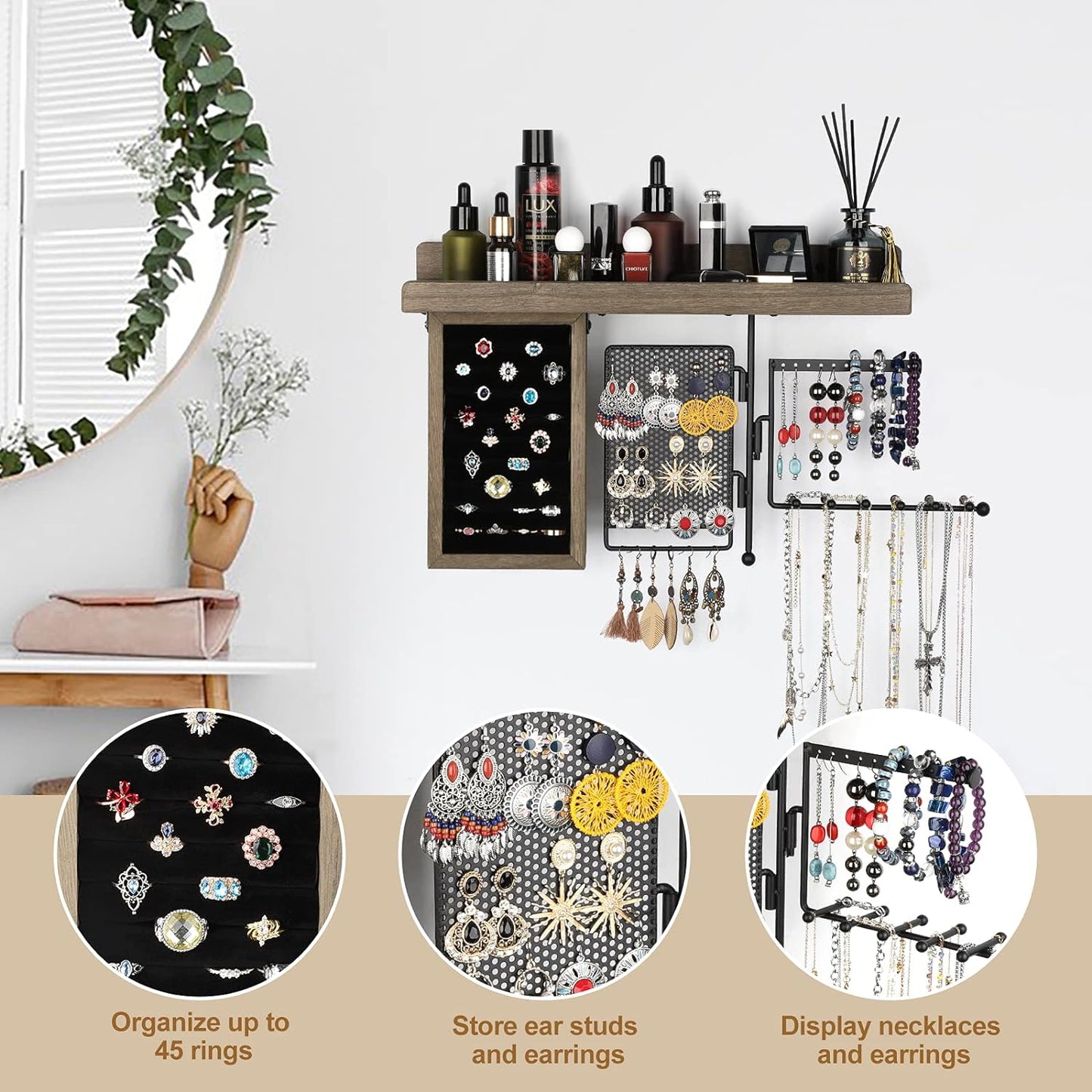 SOLIMINTR Hanging Jewelry Organizer