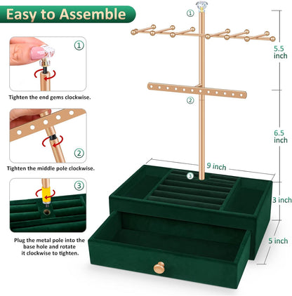 Jewelry Organizer with Drawer Storage Box