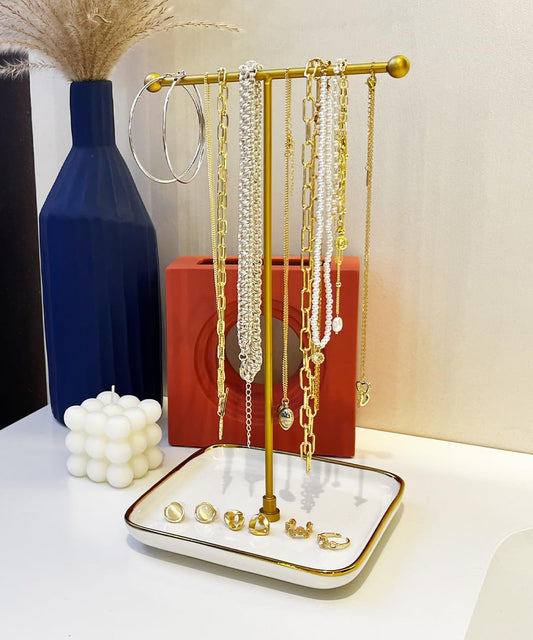 VROOMIUM Necklace Holder With 1ft Height & Ceramic Base