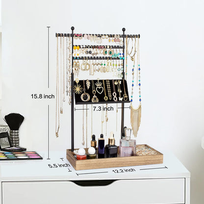 SOLIMINTR Double-Layer Jewelry Organizer