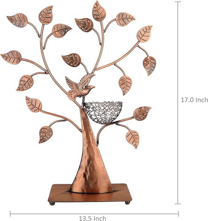 MyGift Bronze Bird Nest Jewelry Tree