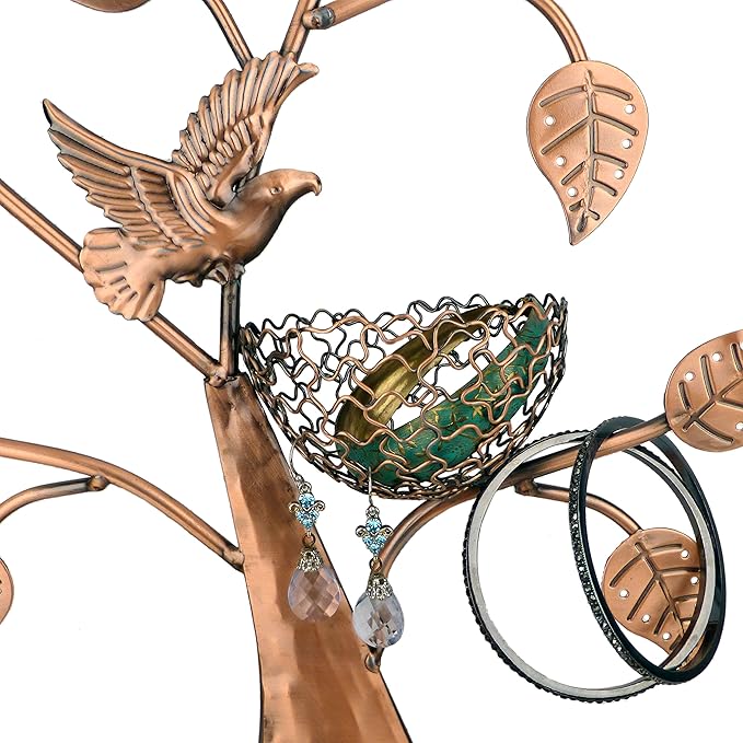 MyGift Bronze Bird Nest Jewelry Tree